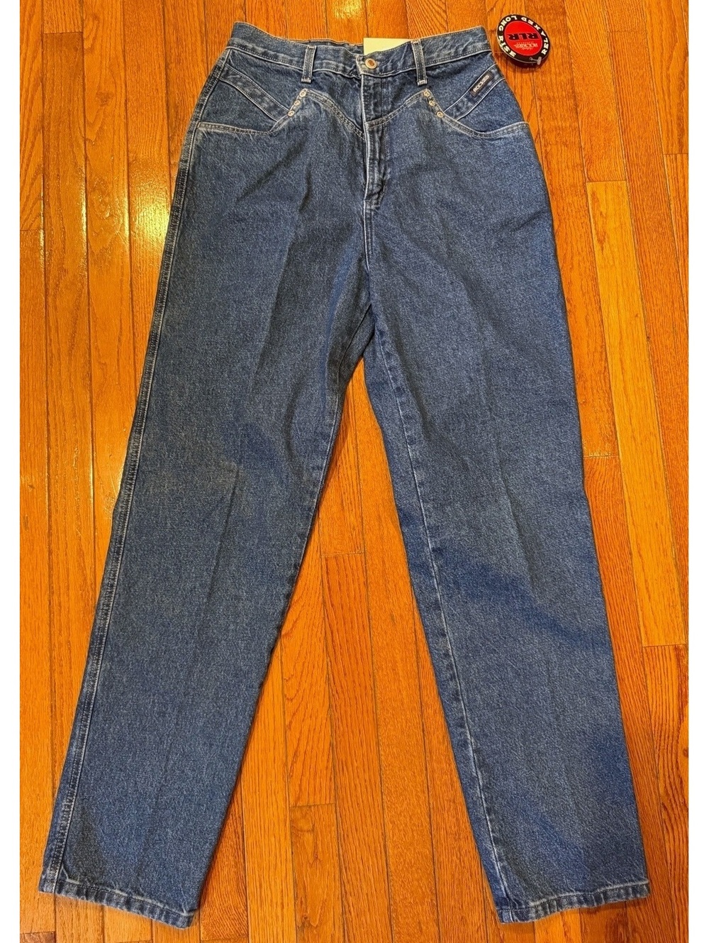 Vintage NWT Rockies Western Jeans High Rise Yoke Bare Back Wash Size 13/14
